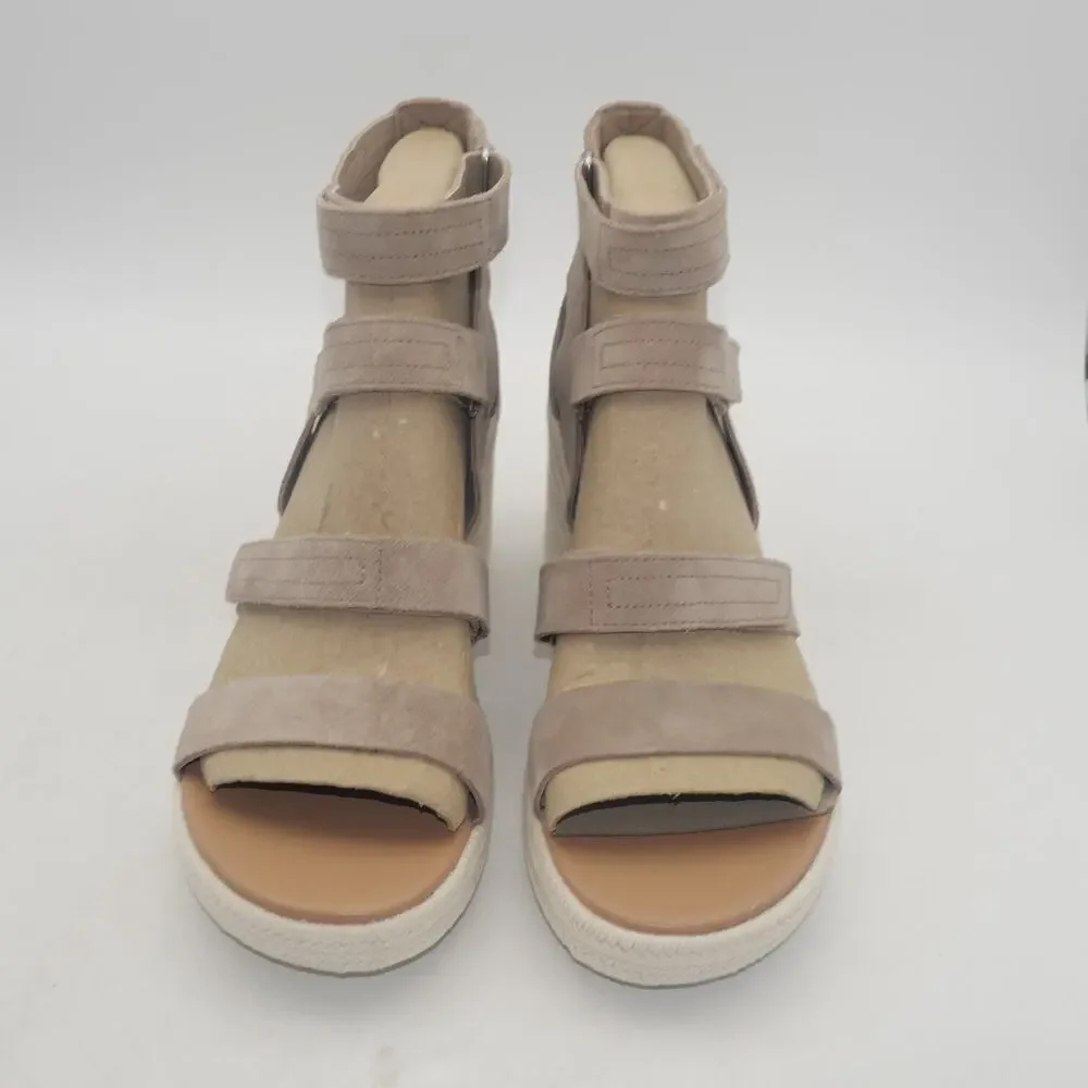 NEW Sorel Women's 12  CAMERON MultiStrap Wedge Sandal Omega Taupe Sea Salt